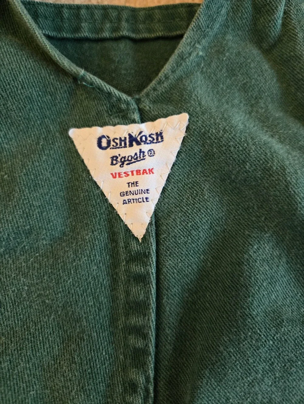Vintage 1990s OshKosh B'gosh Green Denim Golf Overalls with Front Pocket
